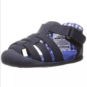 NIB Navy Blue Carter’s Crawl Stage 1 Addison Blue Sandals Sz 2 2.5 - 6-9 months